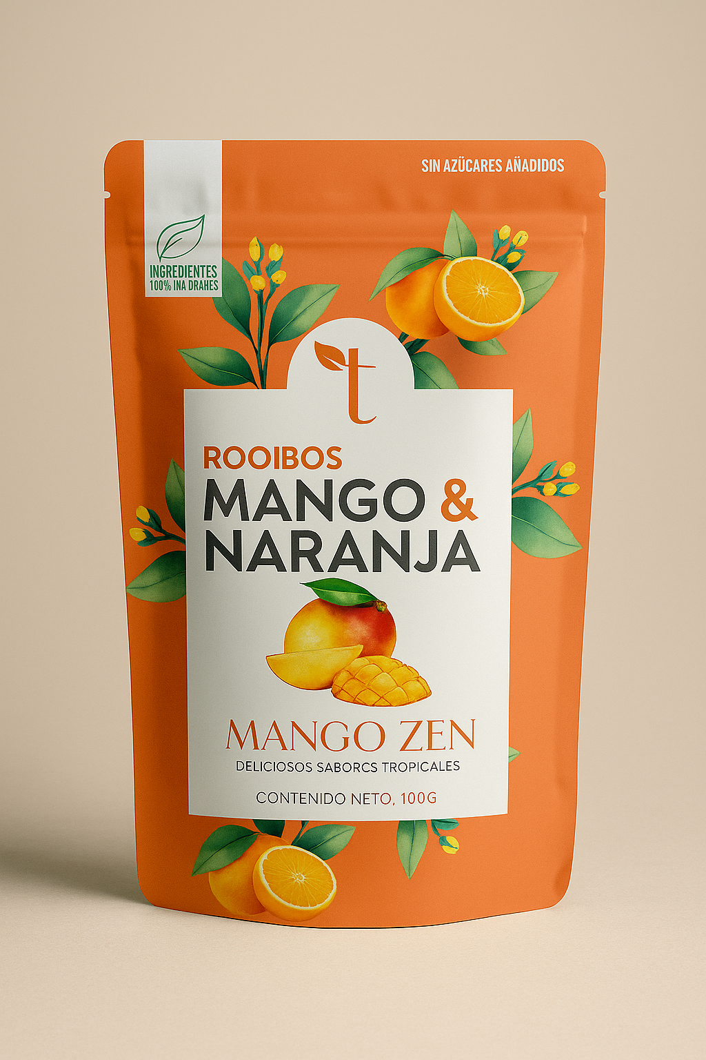 Mango Zen - Rooibos bio artesanal con mango, naranja y flores de Tartea