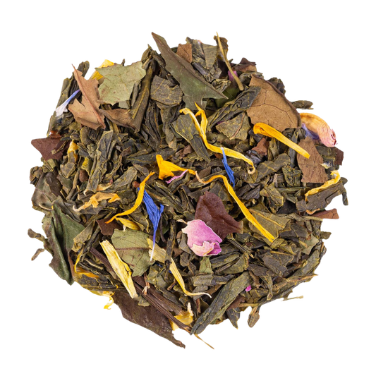 Vibrant Bloom – Té verde y blanco con pétalos de rosa y bergamota