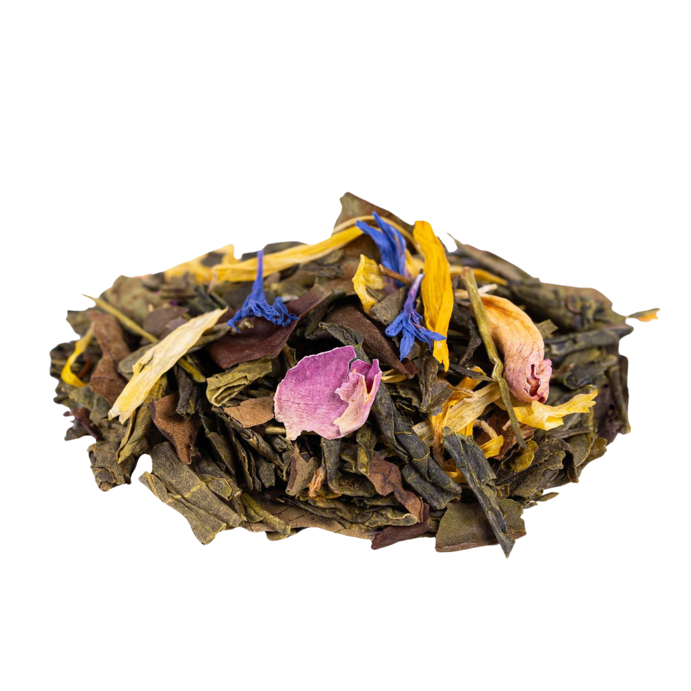 Vibrant Bloom – Té verde con pétalos de rosa y bergamota