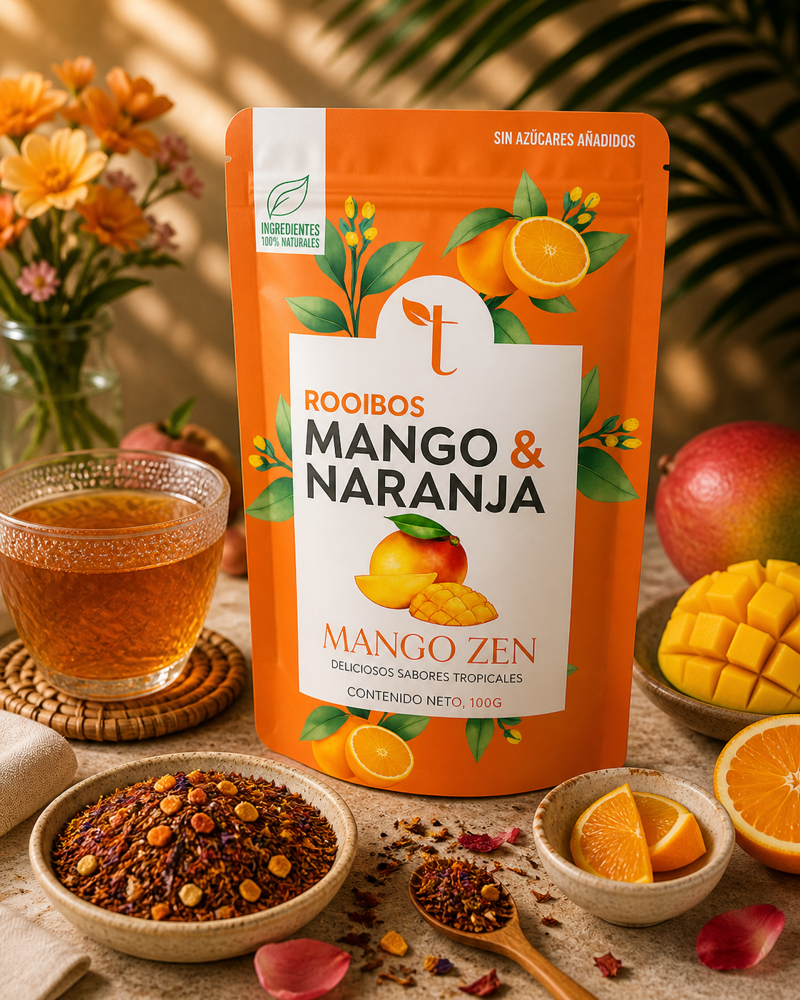 Mango Zen – Rooibos bio con mango, naranja y flores