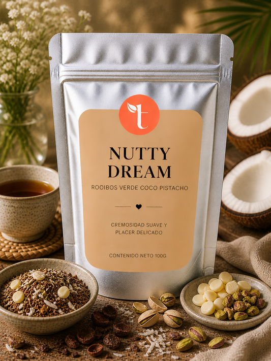 Nutty Dream – Rooibos verde con coco, pistacho y chocolate blanco