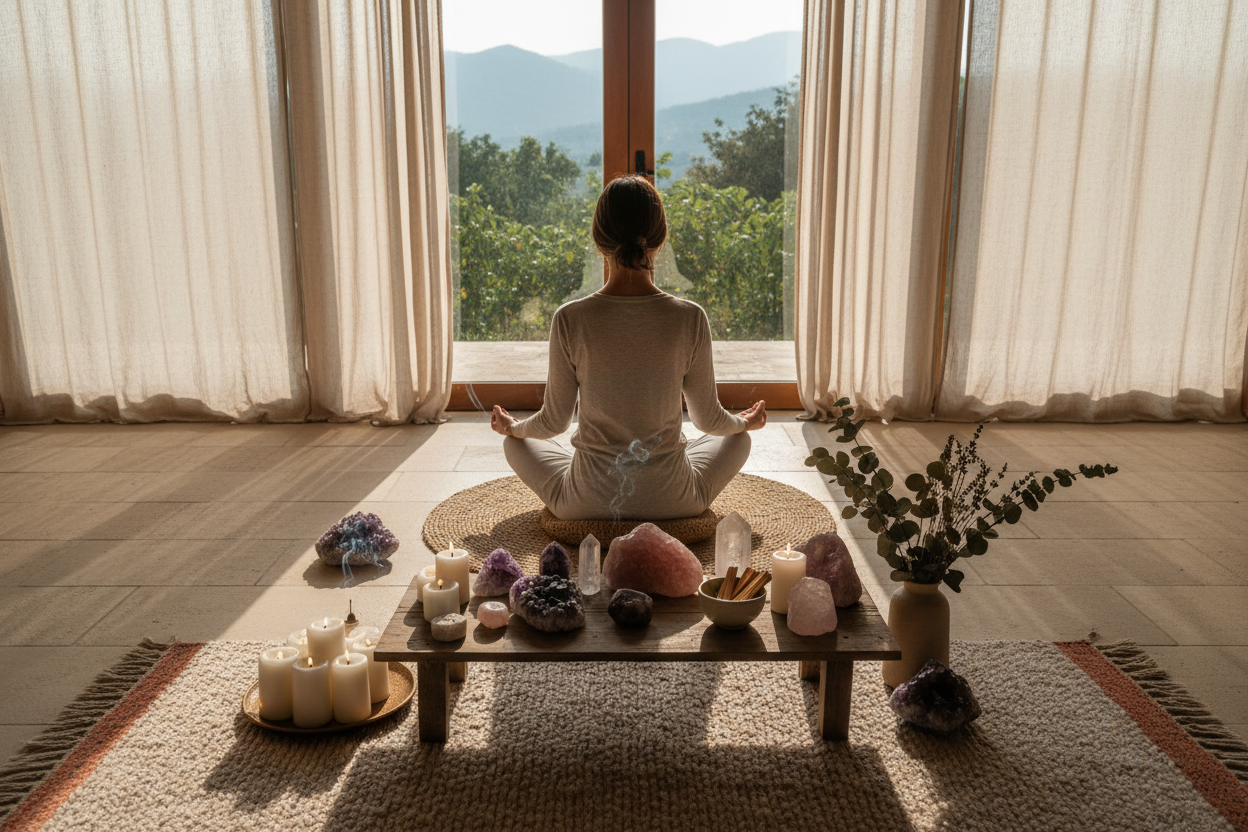 ritual de intención y presencia, reconectar con mi esencia, olvidarme del mundo exterior