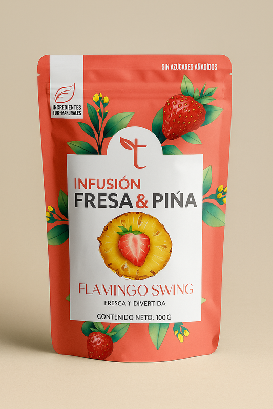Flamingo Swing – Infusión sin teína de fresa y piña